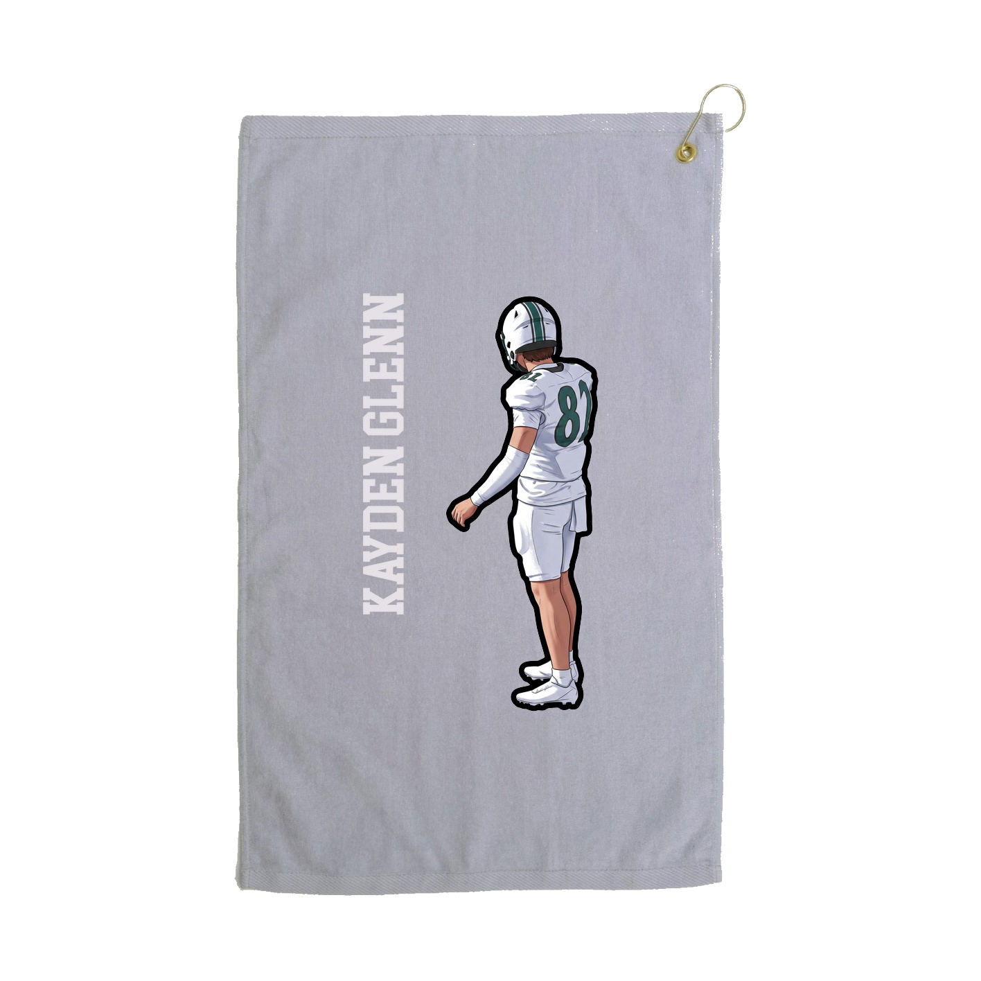 Golf Towel — Name Vertical in Grey