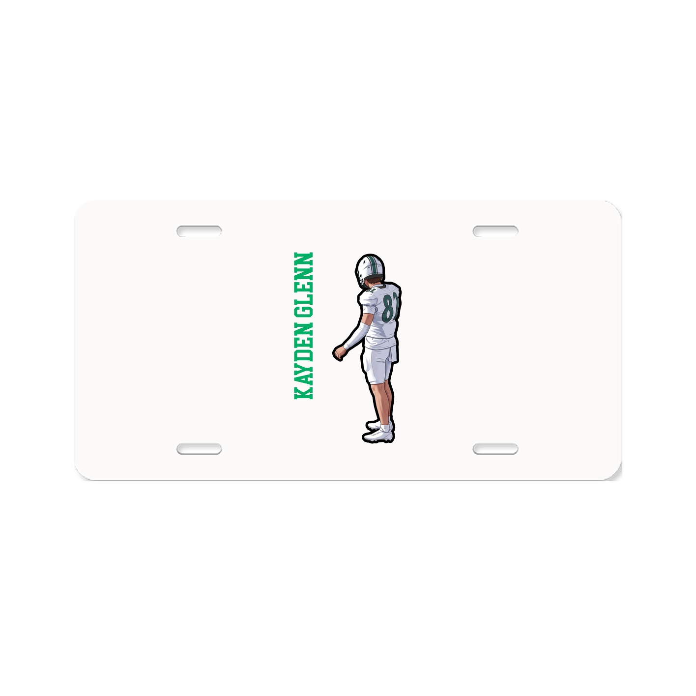 License Plate — Name Vertical in Classic
