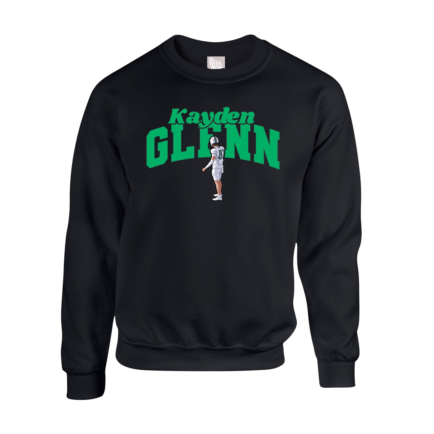 Fleece Crew — Signature Arch in Black