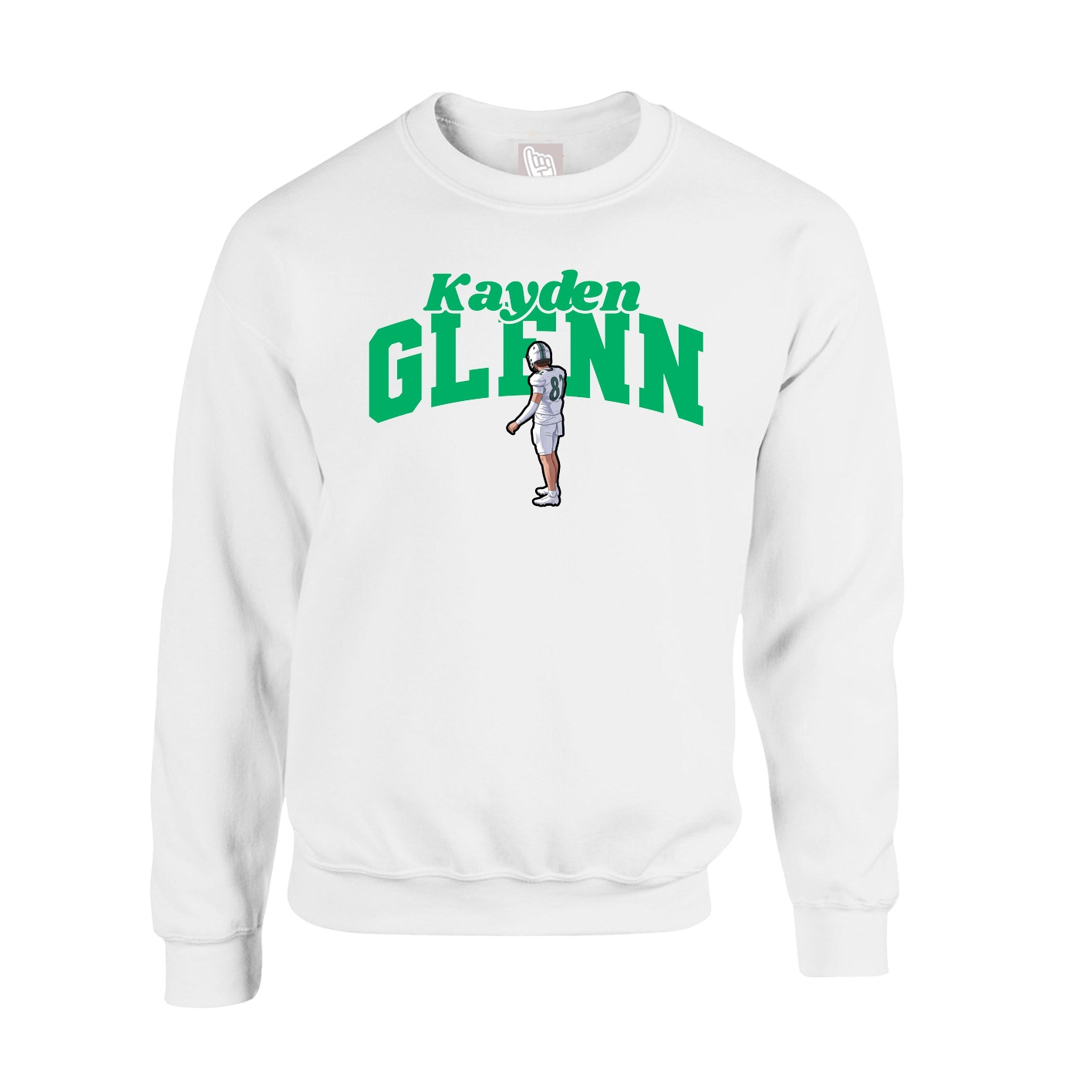 Fleece Crew — Signature Arch in White