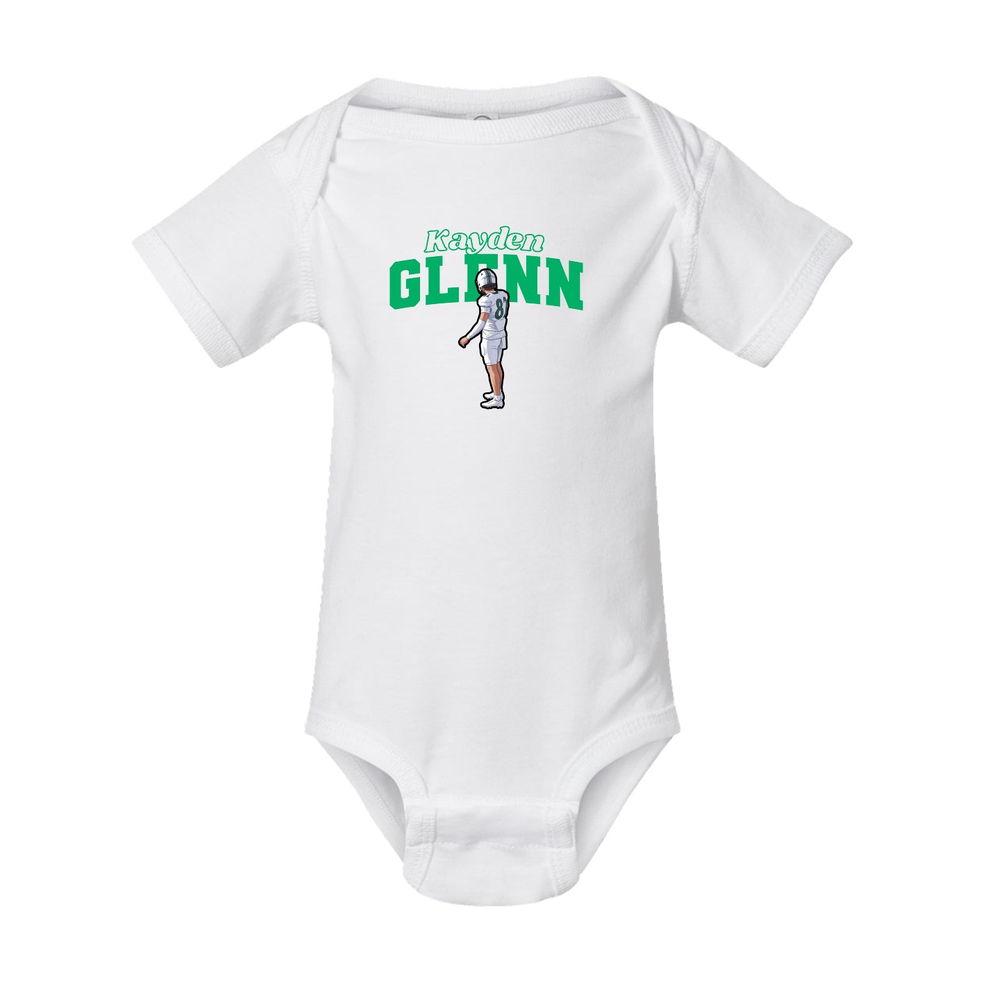 Baby Onesie — Name Arch in White