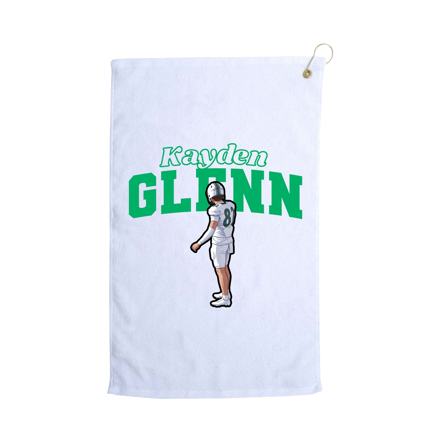 Golf Towel — Name Arch in White