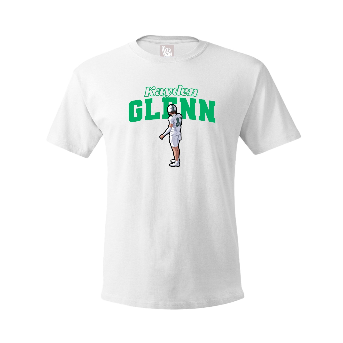 Youth Tee — Name Arch in White