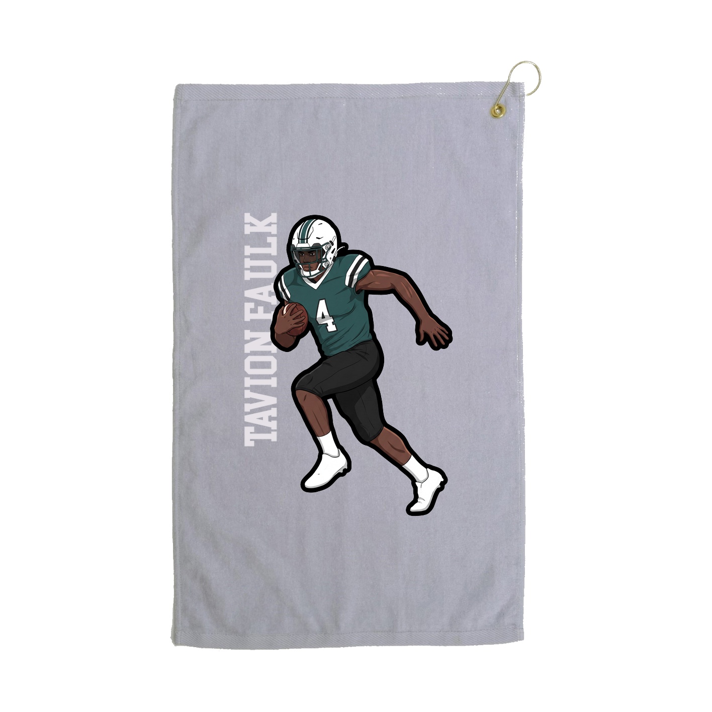 Golf Towel — Name Vertical in Grey