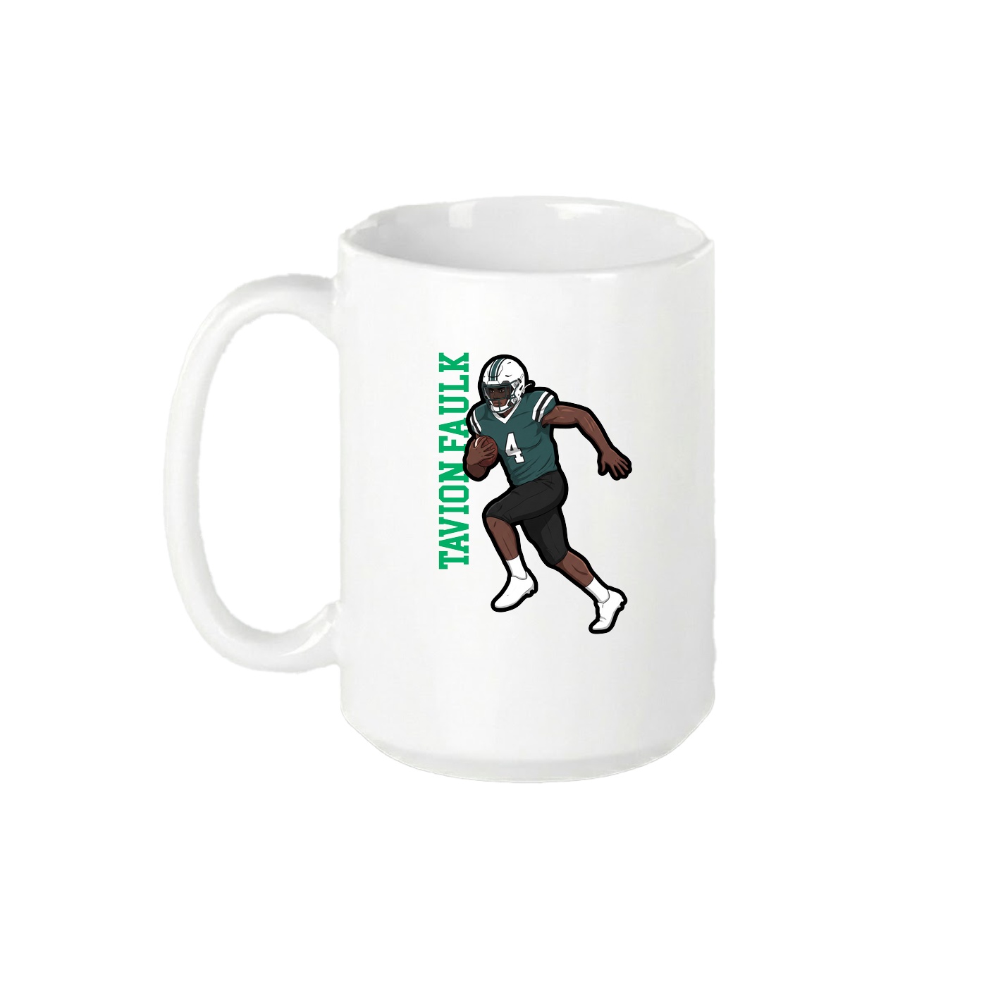 15oz Coffee Mug — Name Vertical in White