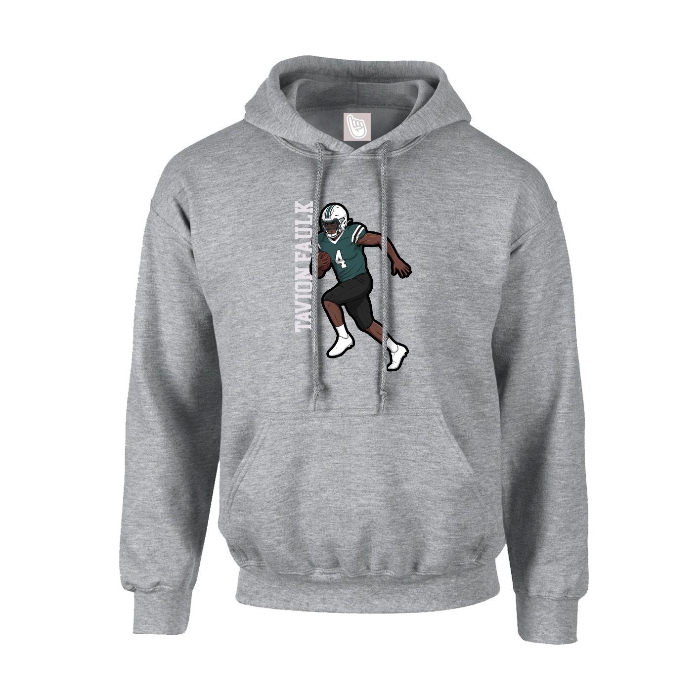 Youth Hoodie — Name Vertical in Grey