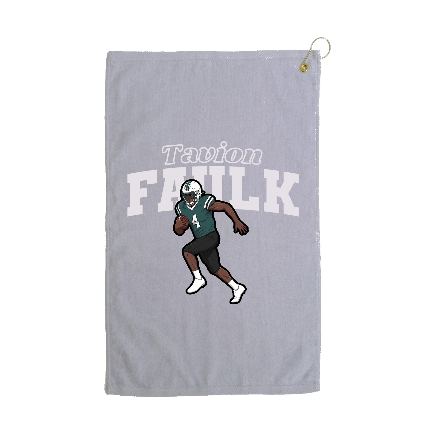 Golf Towel — Name Arch in Grey