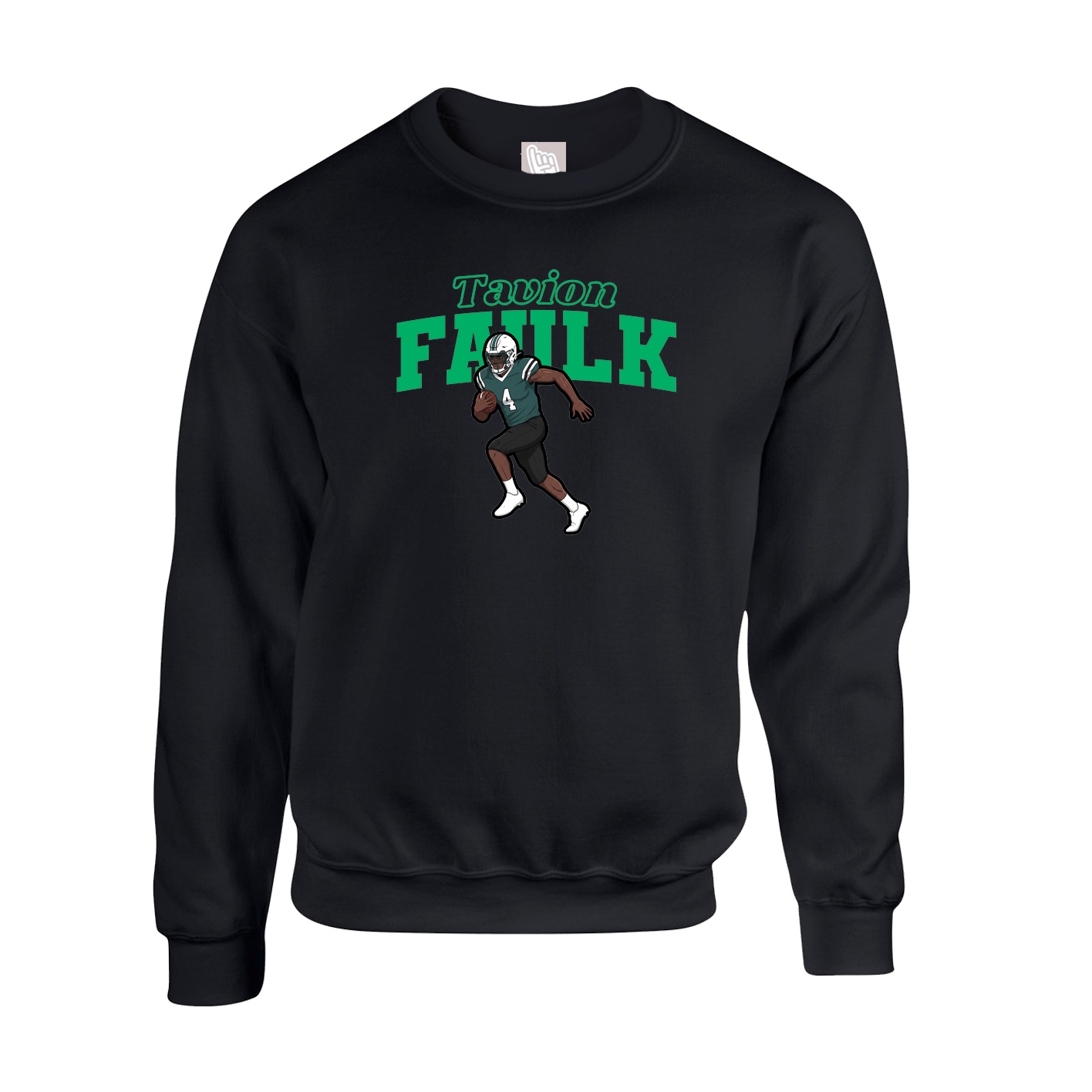Fleece Crew — Name Arch in Black