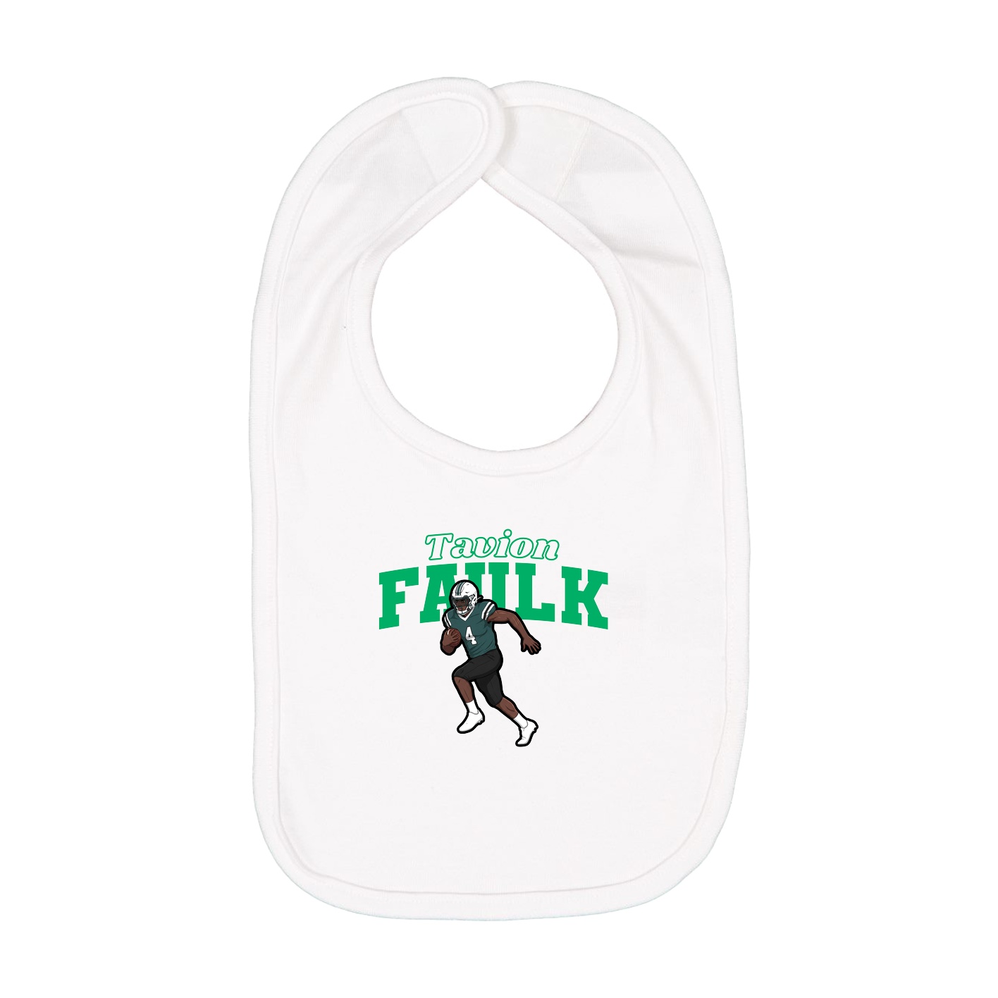 Infant Bib — Name Arch in White