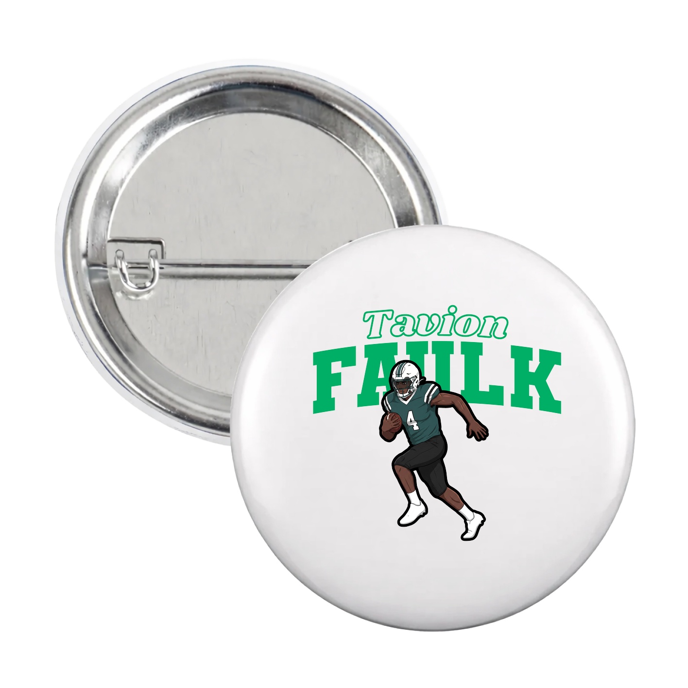 Game Day Button — Name Arch in White