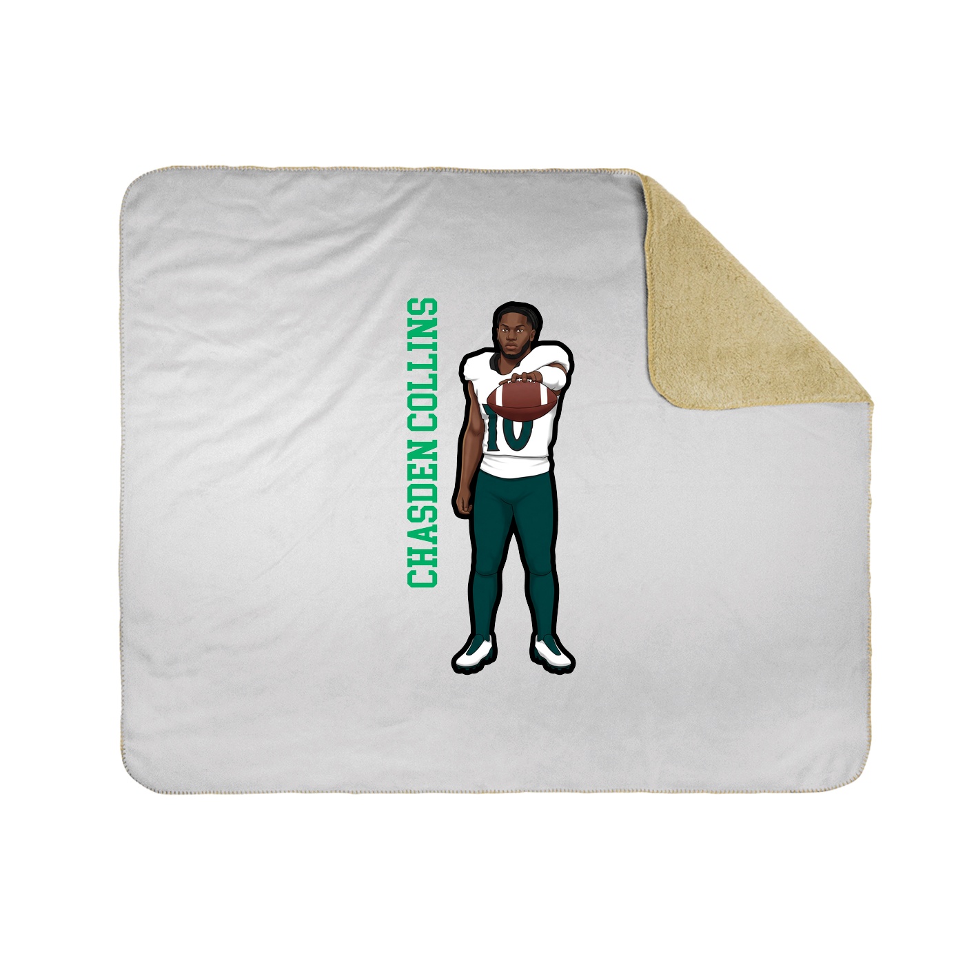 Throw Blanket — Name Vertical in White