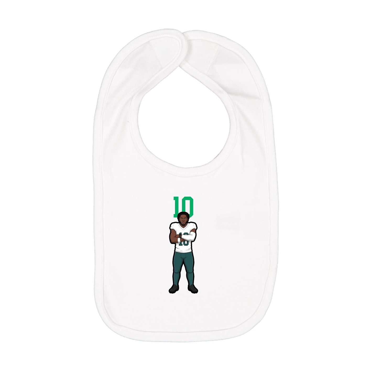Infant Bib — Number Top in White