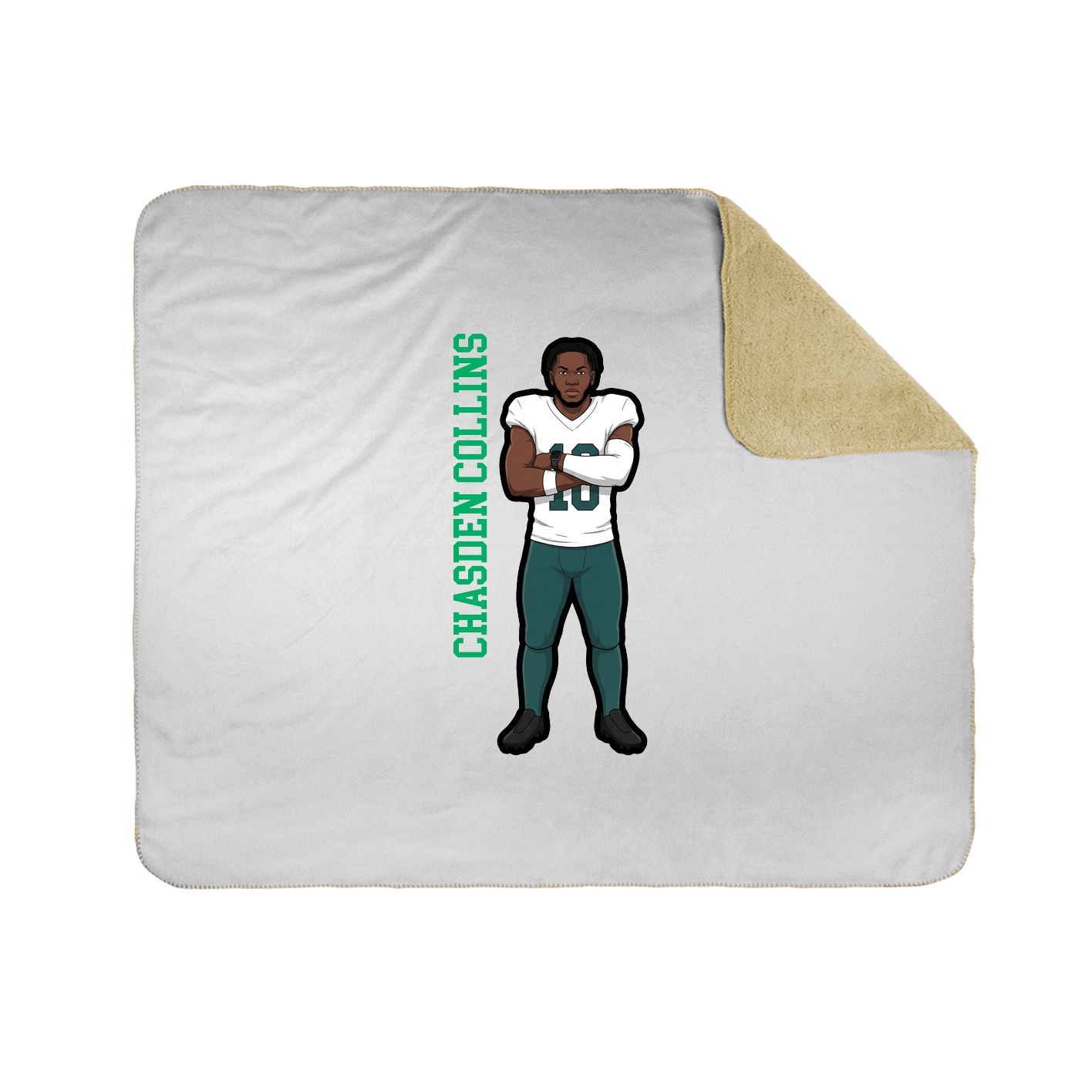 Throw Blanket — Name Vertical in White