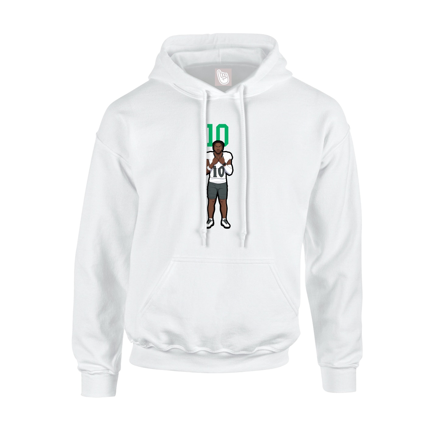 Youth Hoodie — Number Top in White