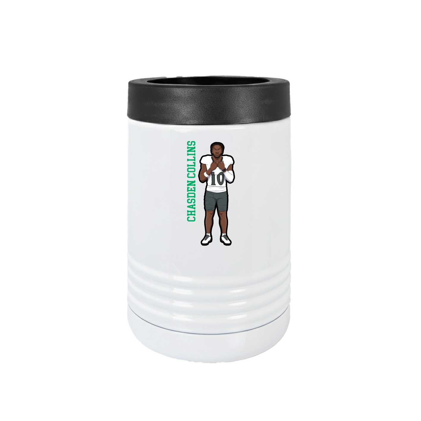 Beverage Holder — Name Vertical in White