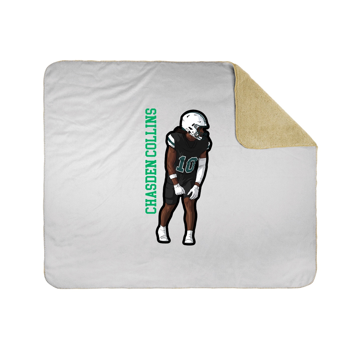 Throw Blanket — Name Vertical in White