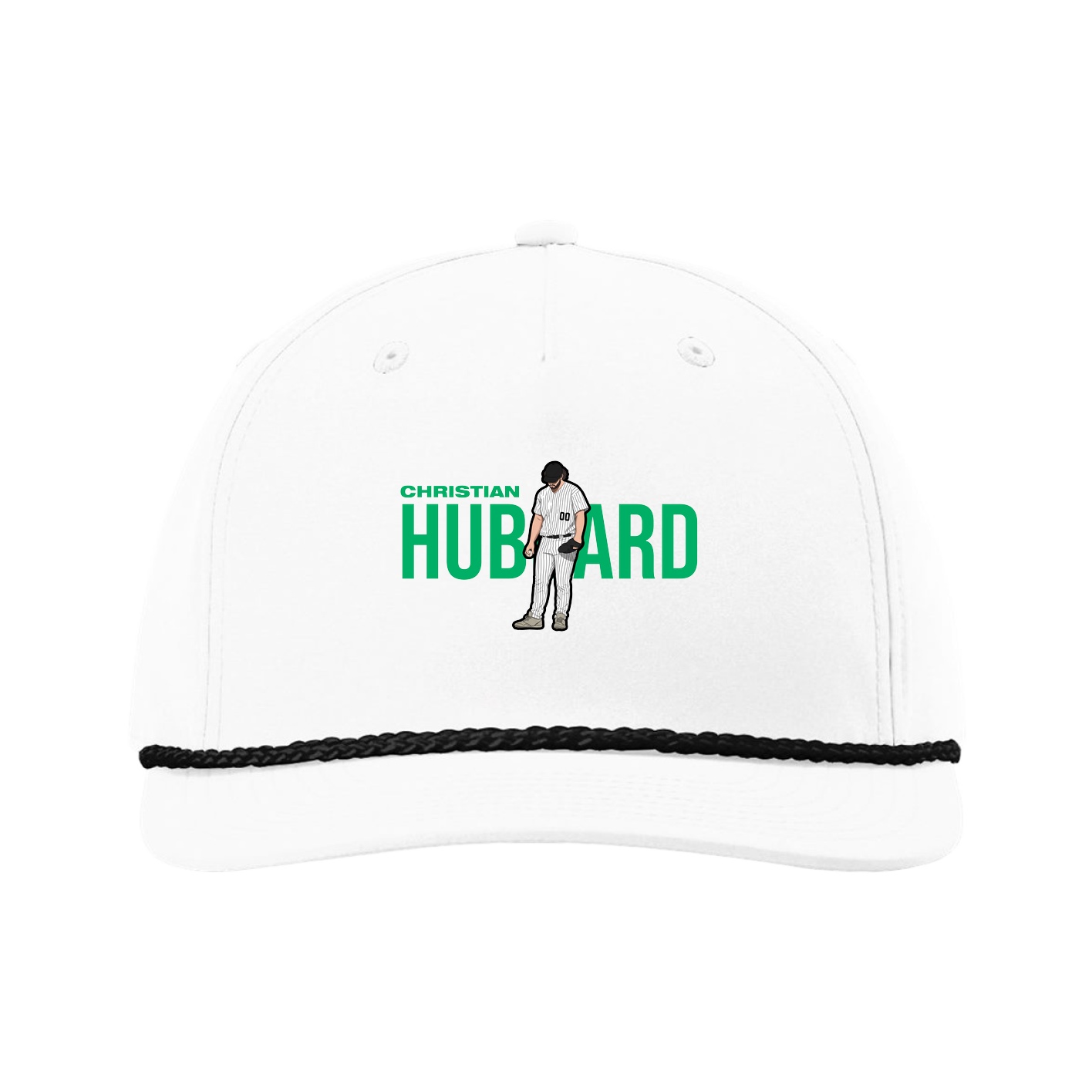 Five-Panel Classic Rope Cap — Player Name in White