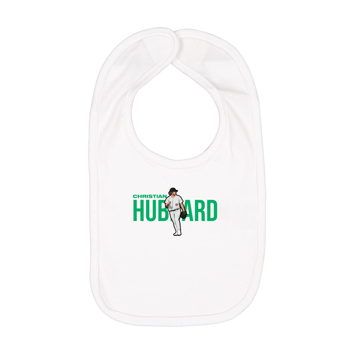 Infant Bib — Player Name in White