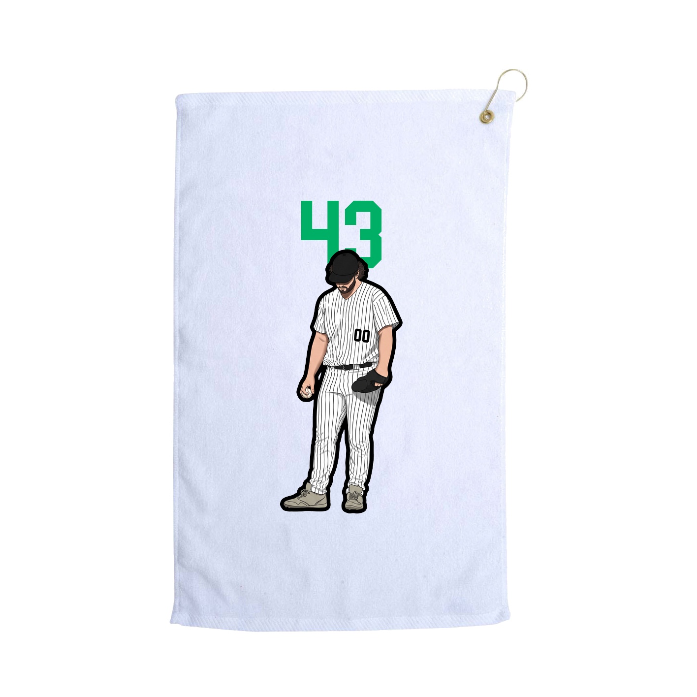 Golf Towel — Number Top in White