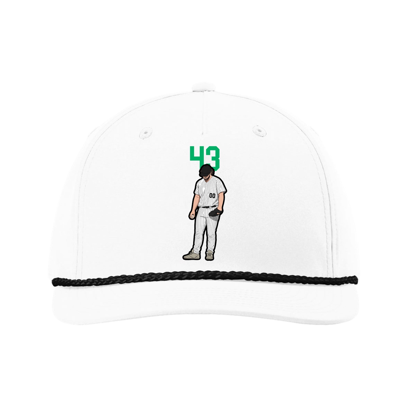 Five-Panel Classic Rope Cap — Number Top in White