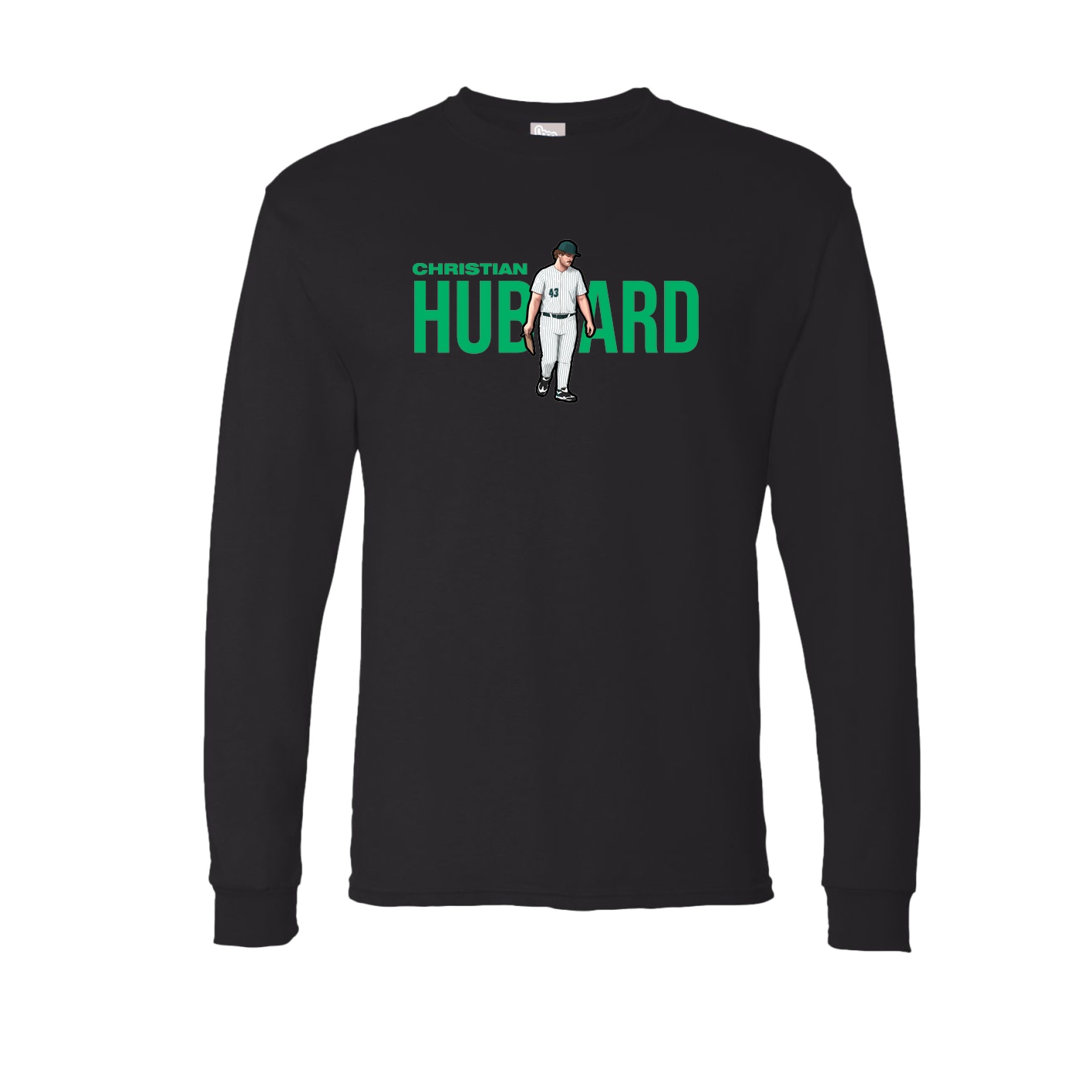 Long Sleeve Tee — Player Name in Black