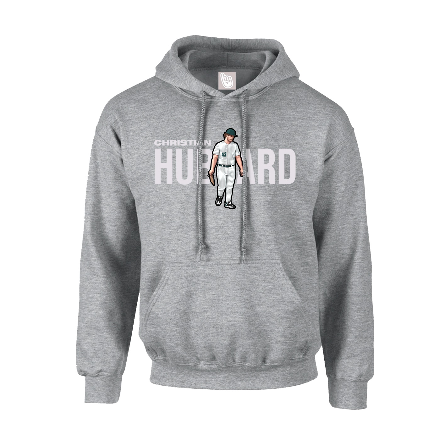 Youth Hoodie — Player Name in Grey