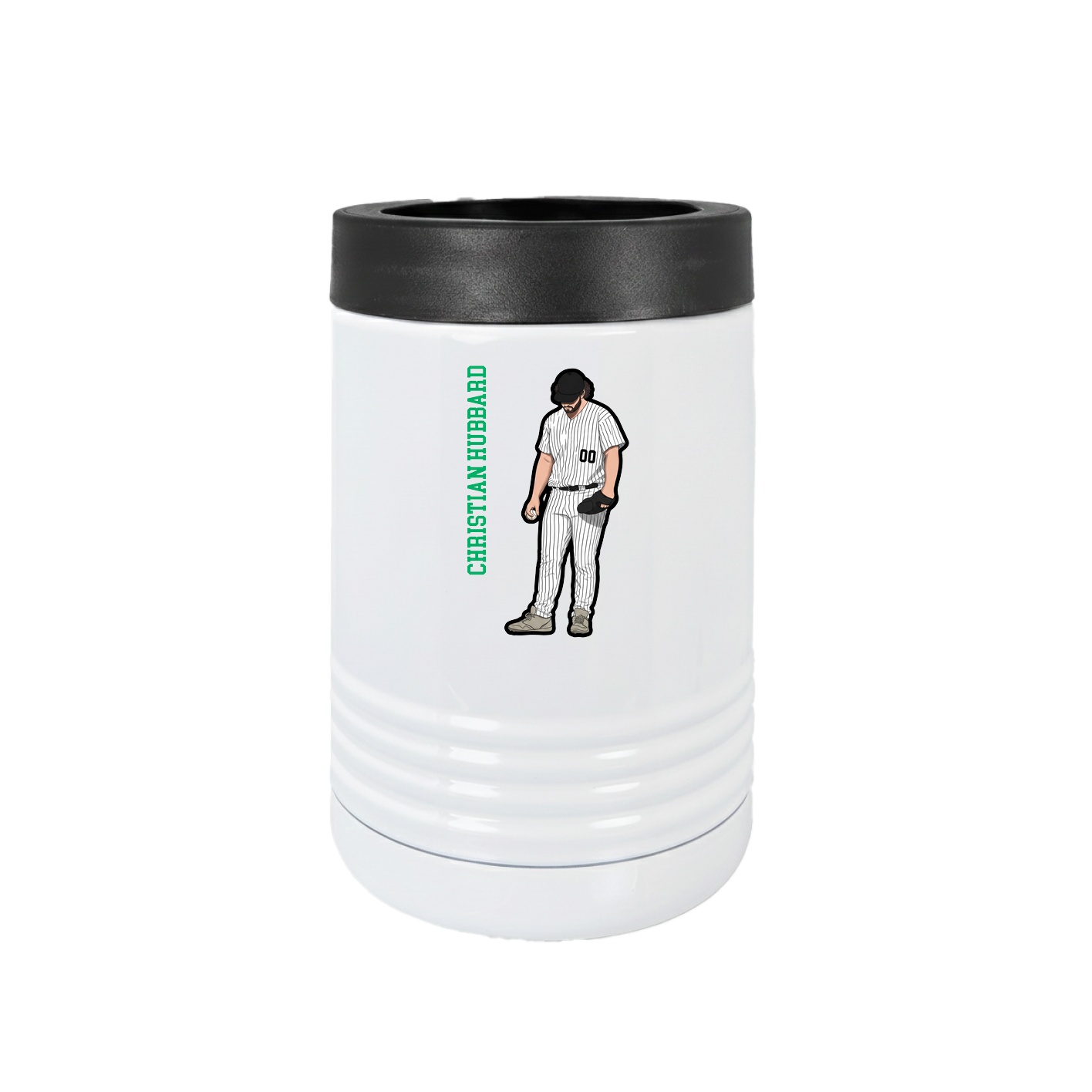 Beverage Holder — Name Vertical in White