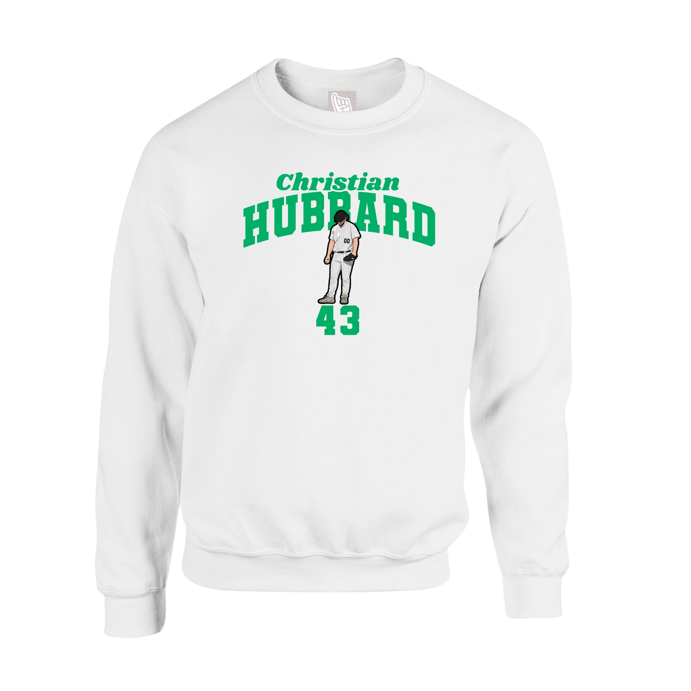Fleece Crew — Signature Arch in White