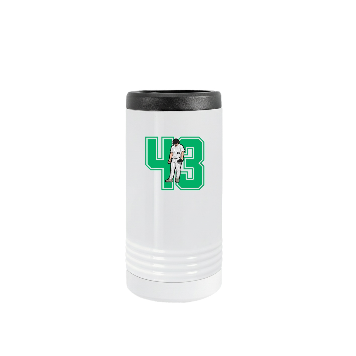 Slim Beverage Holder — Number in White