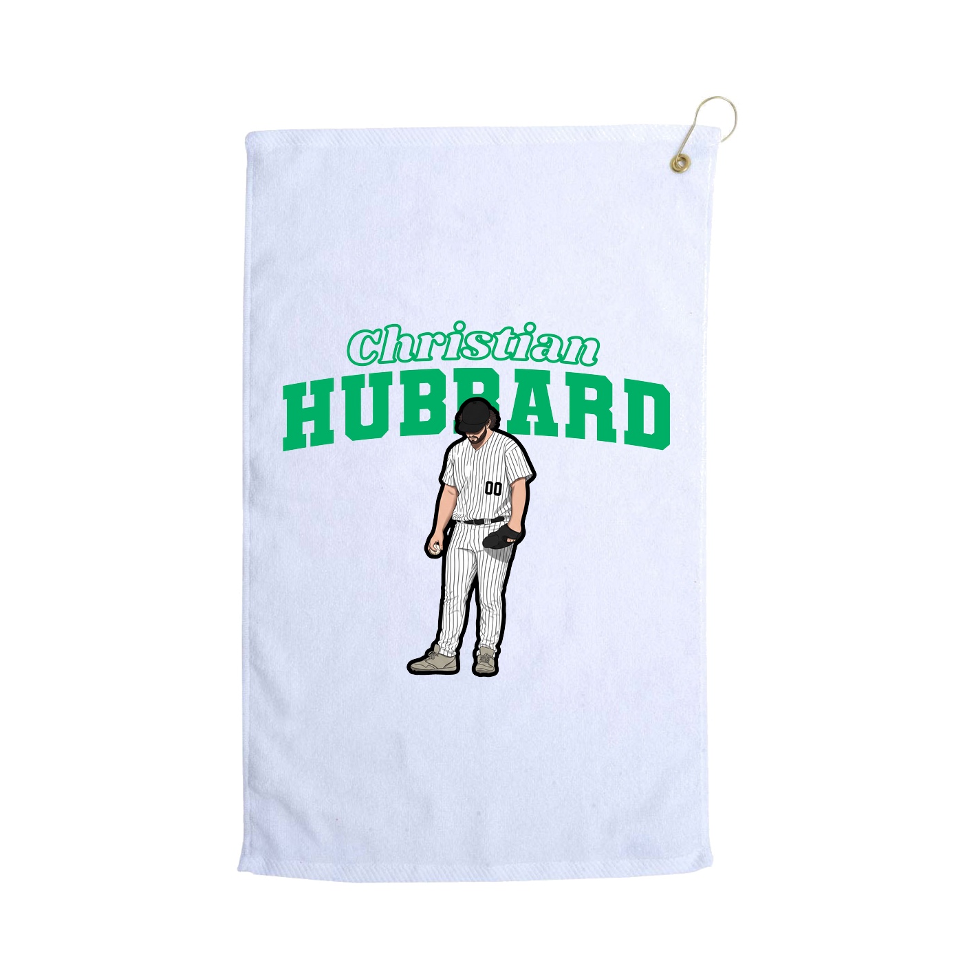 Golf Towel — Name Arch in White