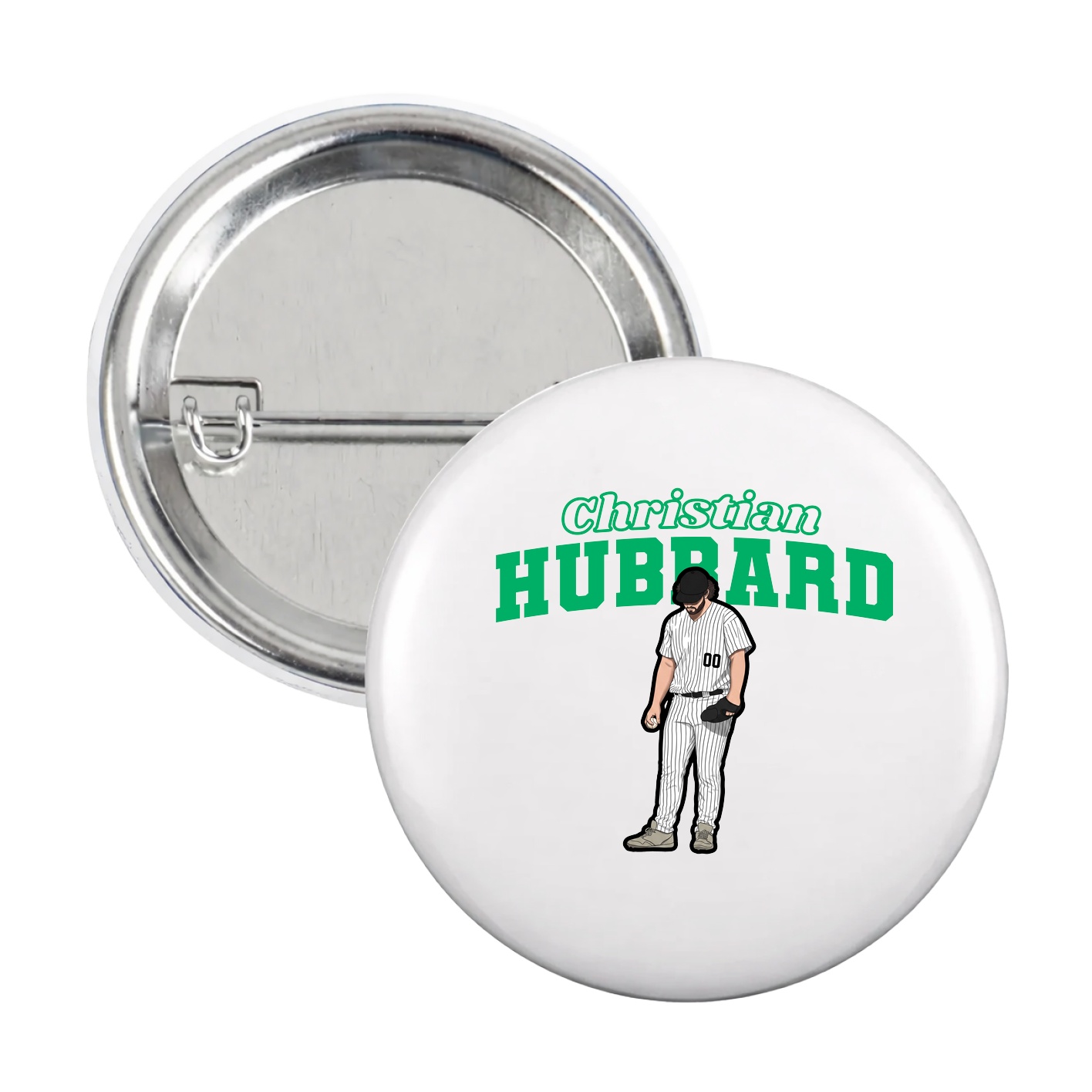 Game Day Button — Name Arch in White