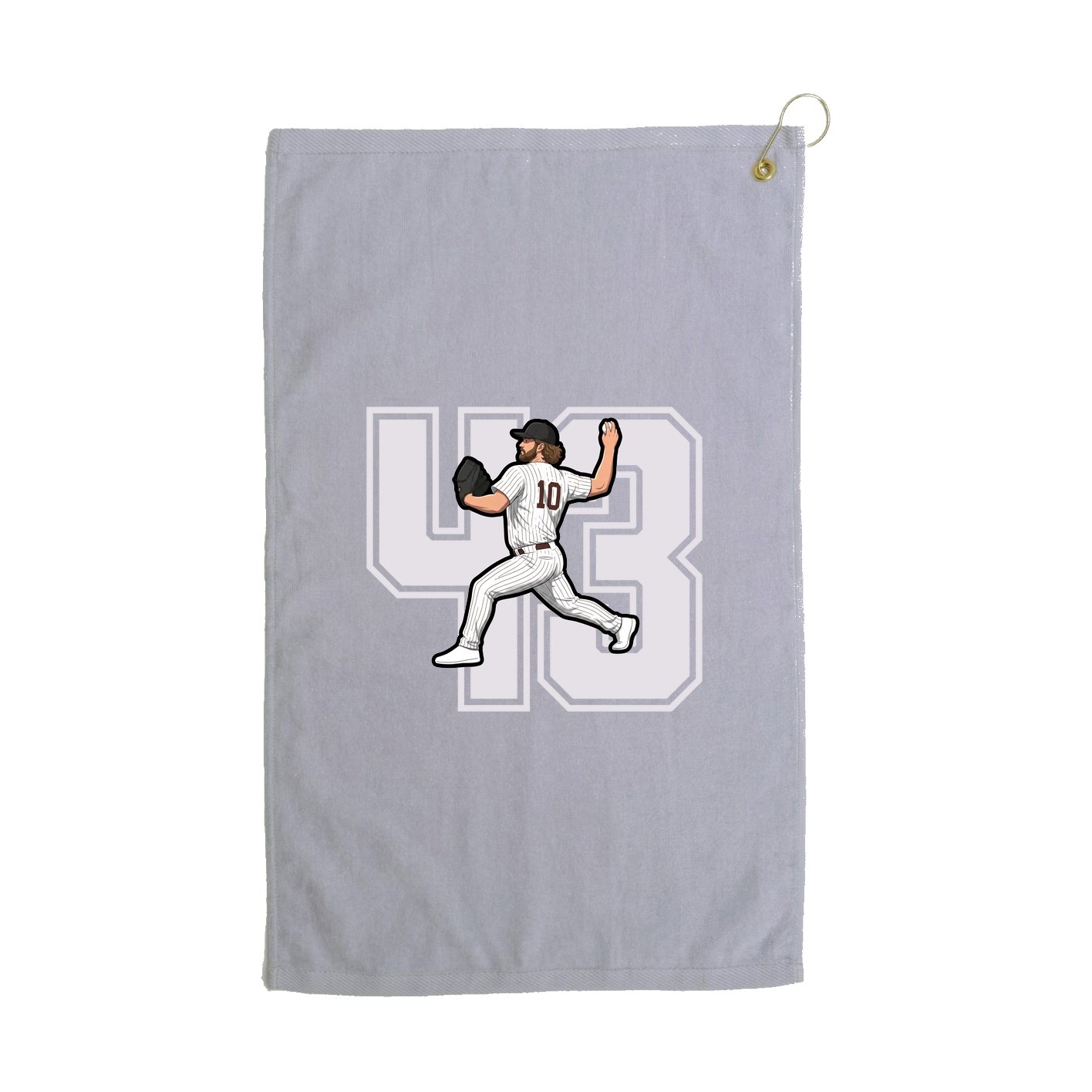 Golf Towel — Number in Grey