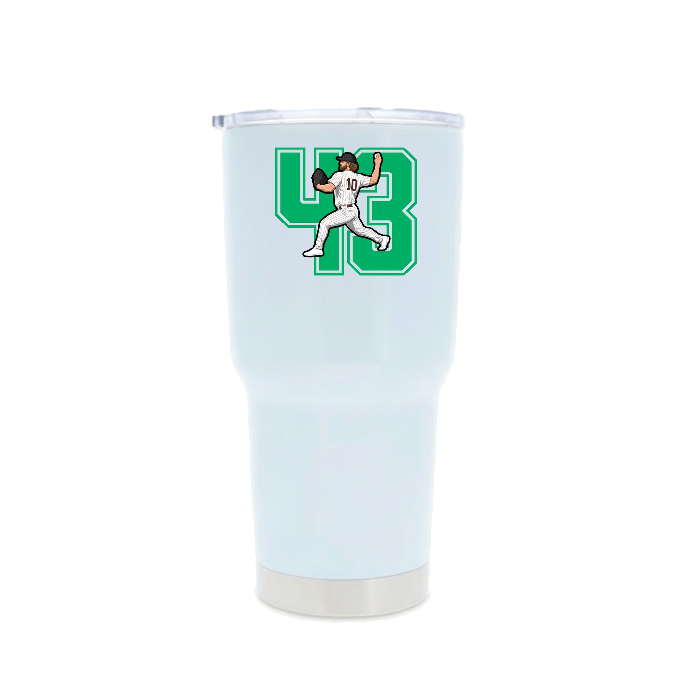 30oz Stainless Steel Tumbler — Number in White