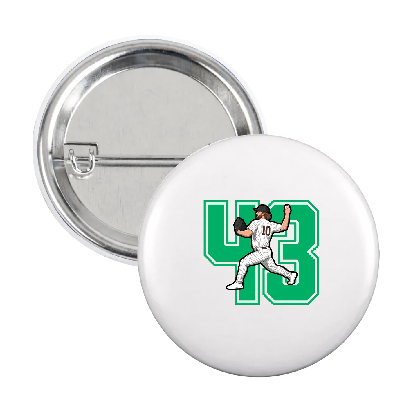 Game Day Button — Number in White