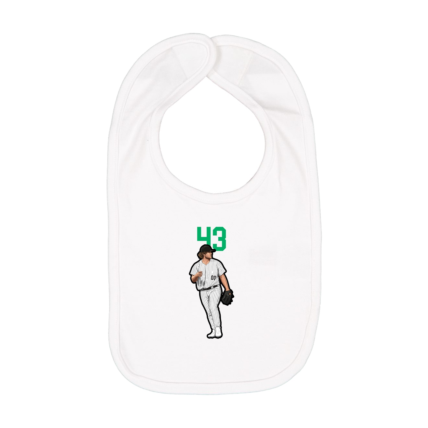Infant Bib — Number Top in White