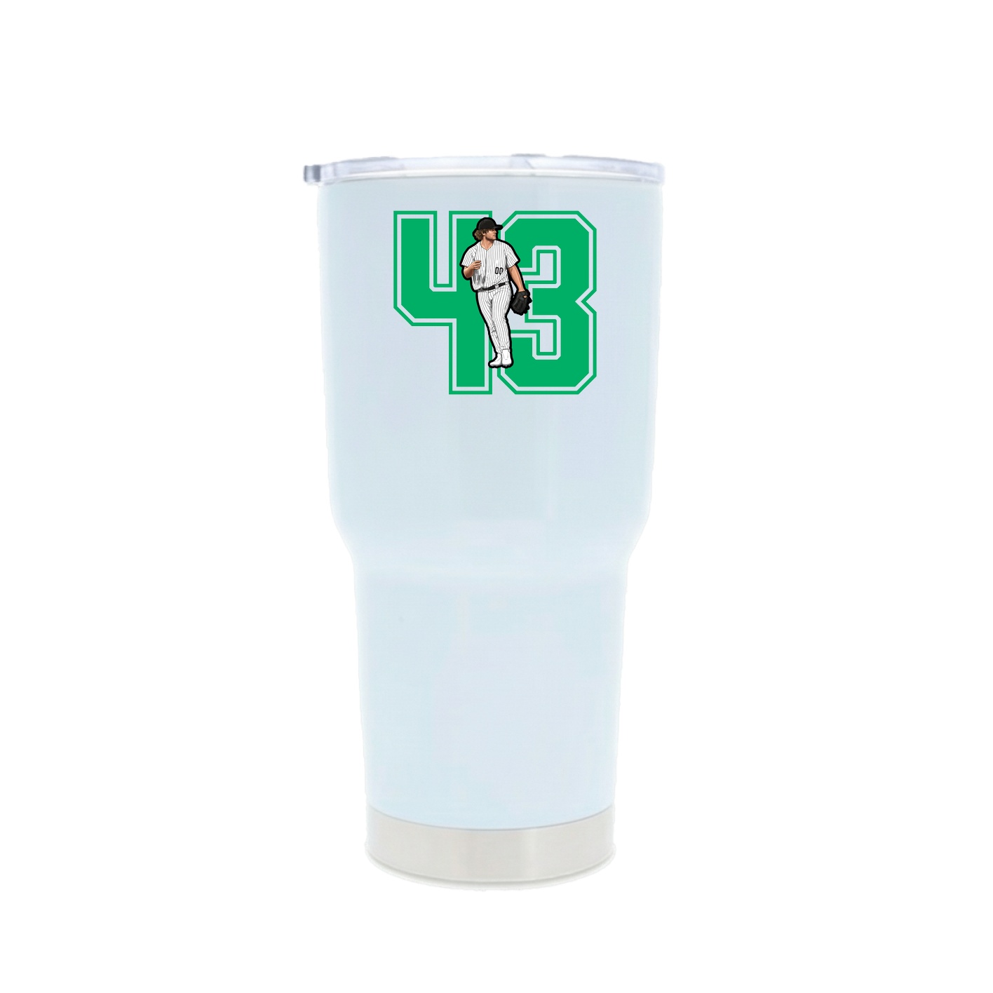 30oz Stainless Steel Tumbler — Number in White