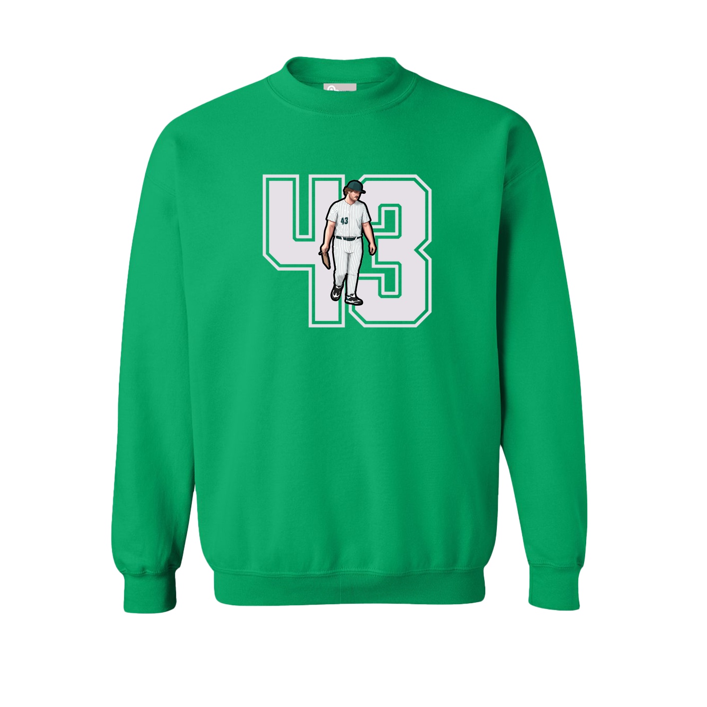 Fleece Crew — Number in Green