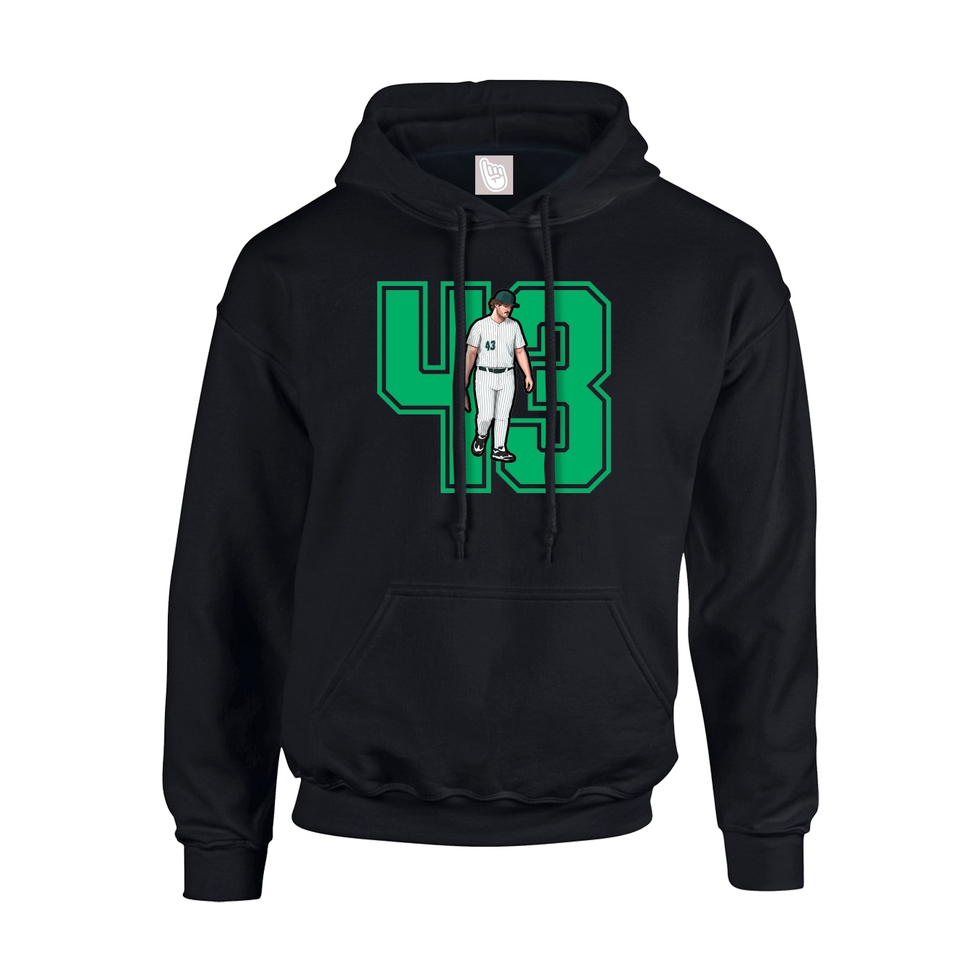 Youth Hoodie — Number in Black