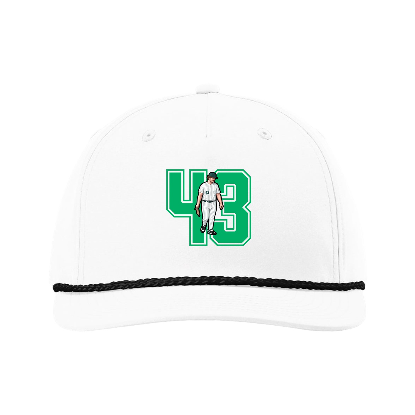 Five-Panel Classic Rope Cap — Number in White