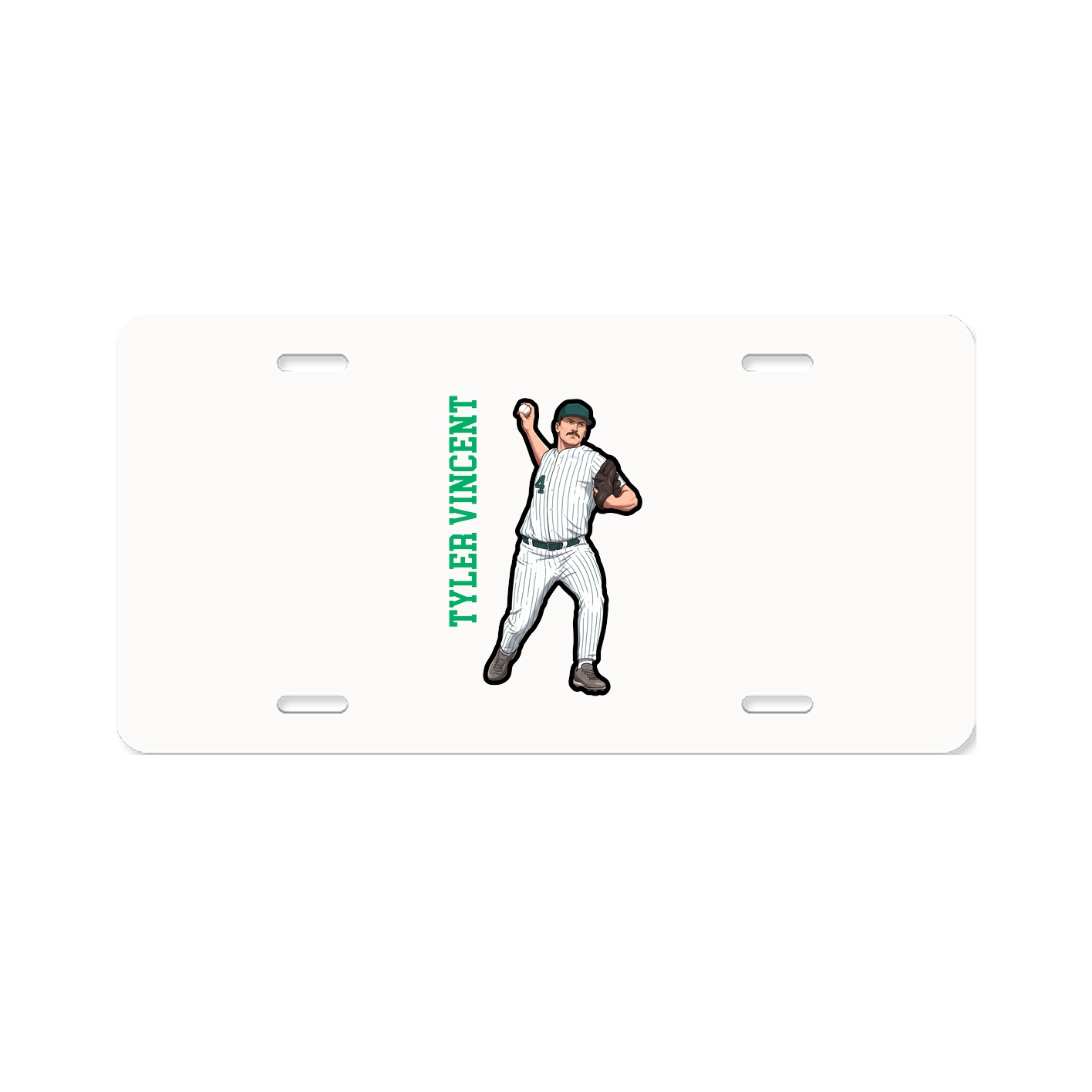 License Plate — Name Vertical in Classic