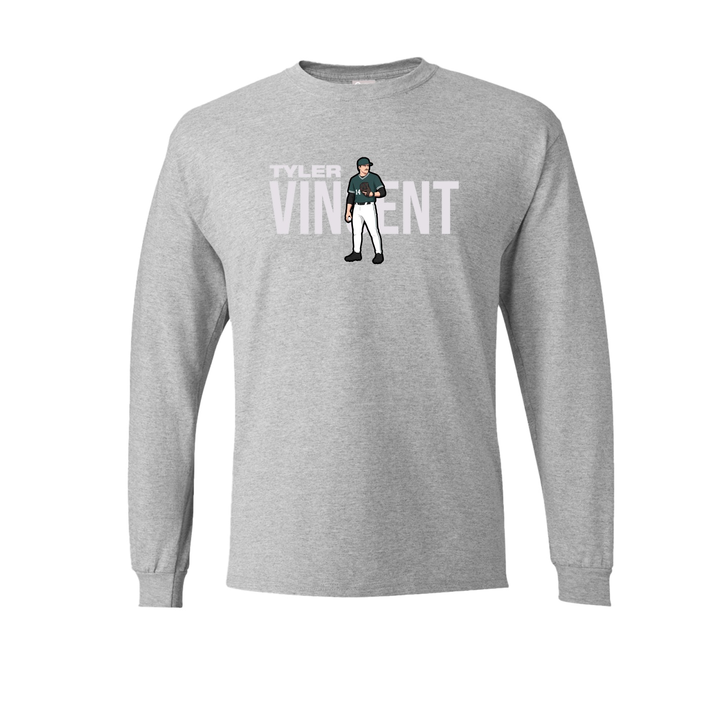 Long Sleeve Tee — Player Name in Grey