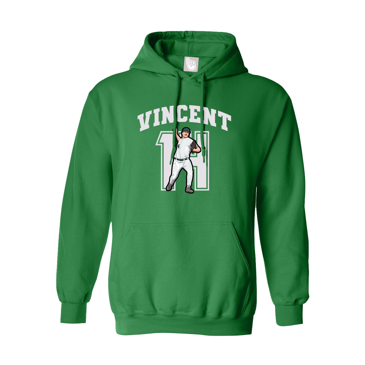 Youth Hoodie — Number in Green