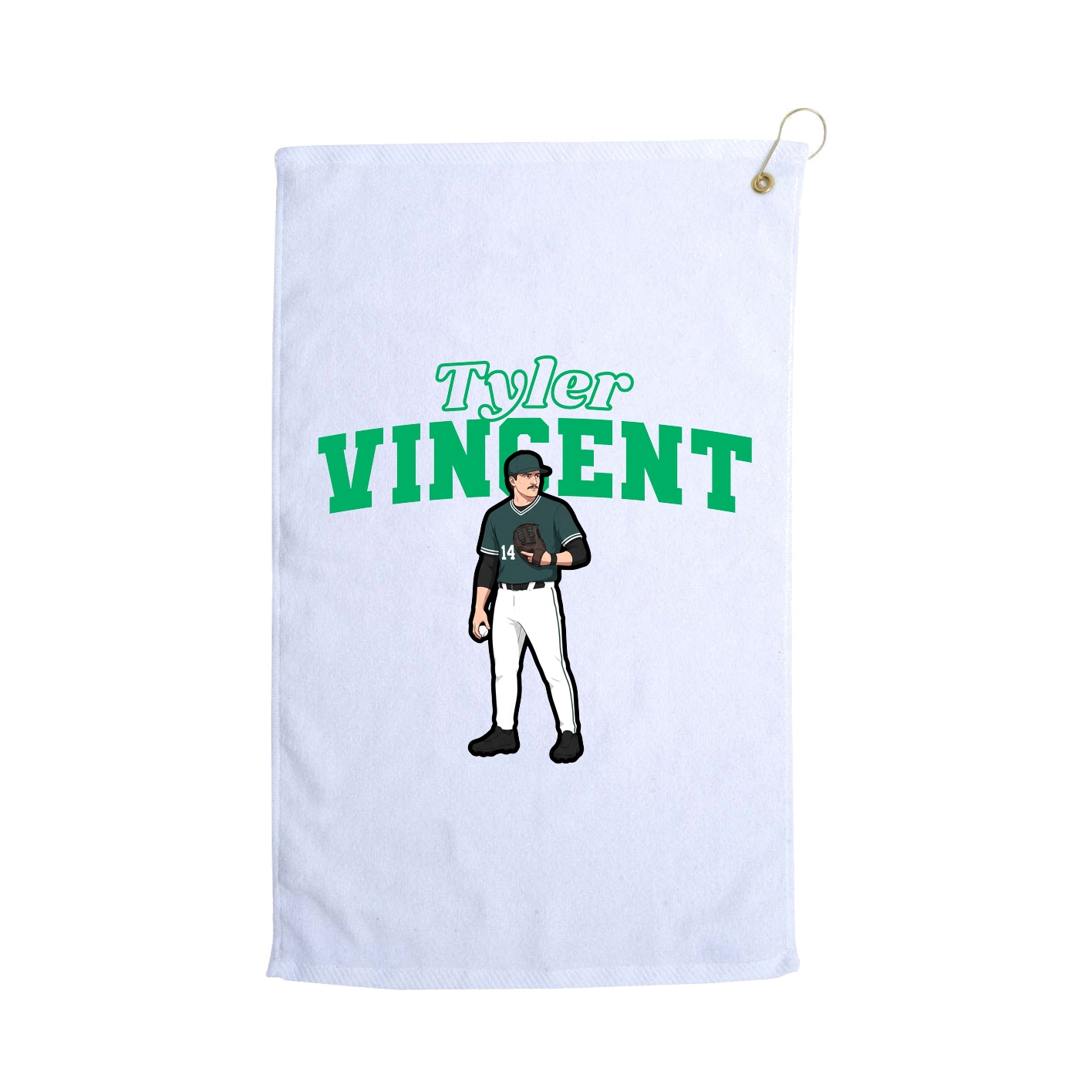 Golf Towel — Name Arch in White