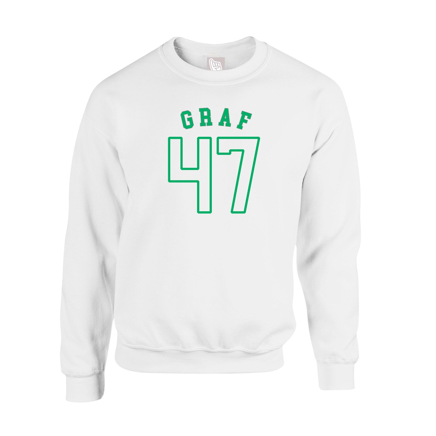 Fleece Crew — Shirsey Arch in White