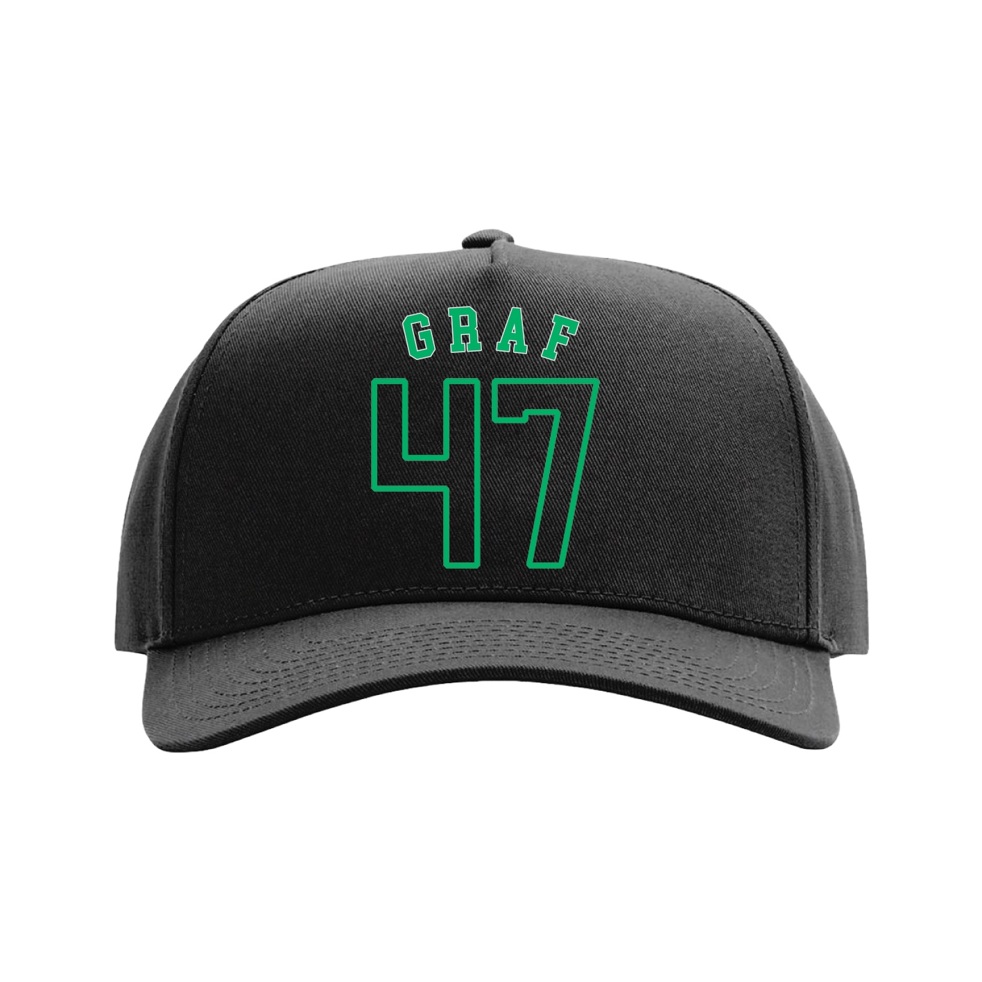Full Fabric Five-Panel Champ Cap — Shirsey Arch in Black