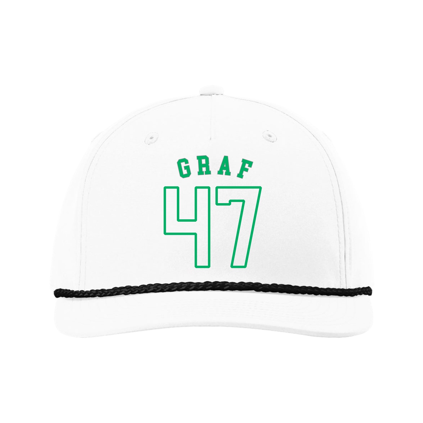 Five-Panel Classic Rope Cap — Shirsey Arch in White