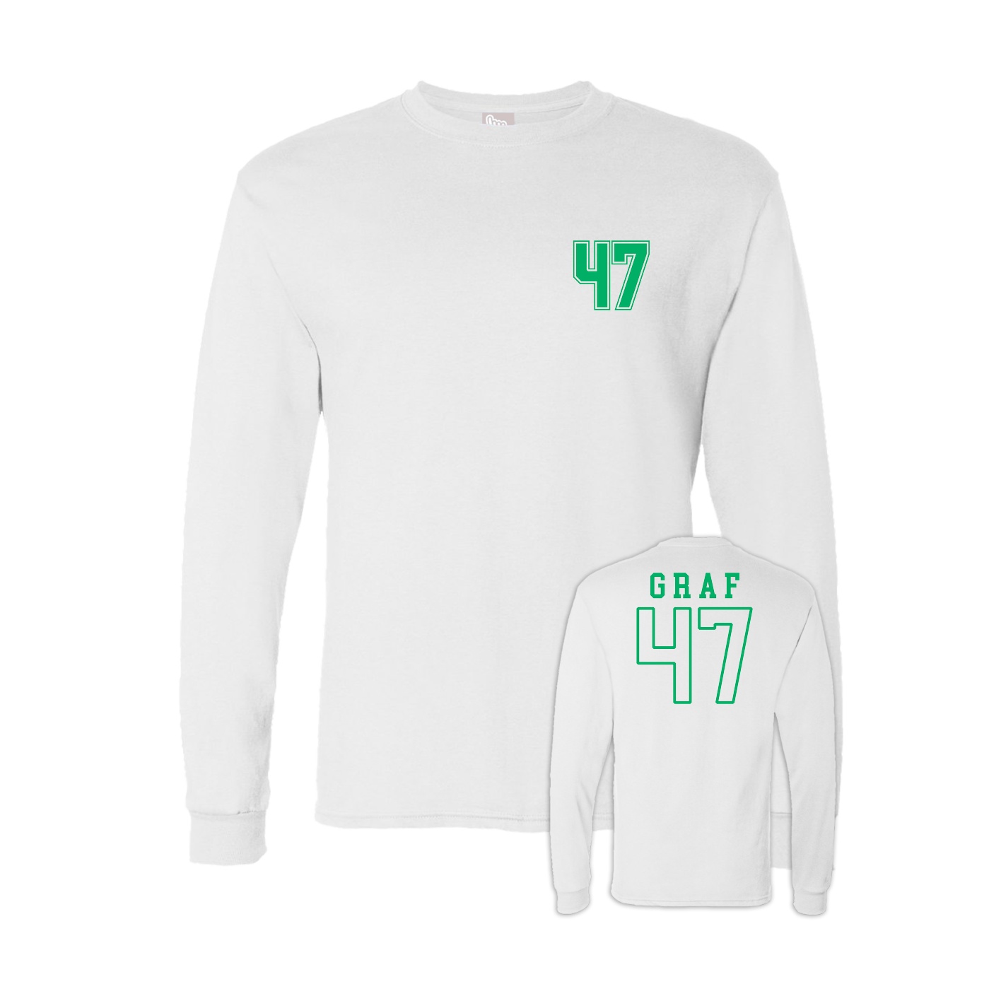 Long Sleeve Tee — Chest Back in White