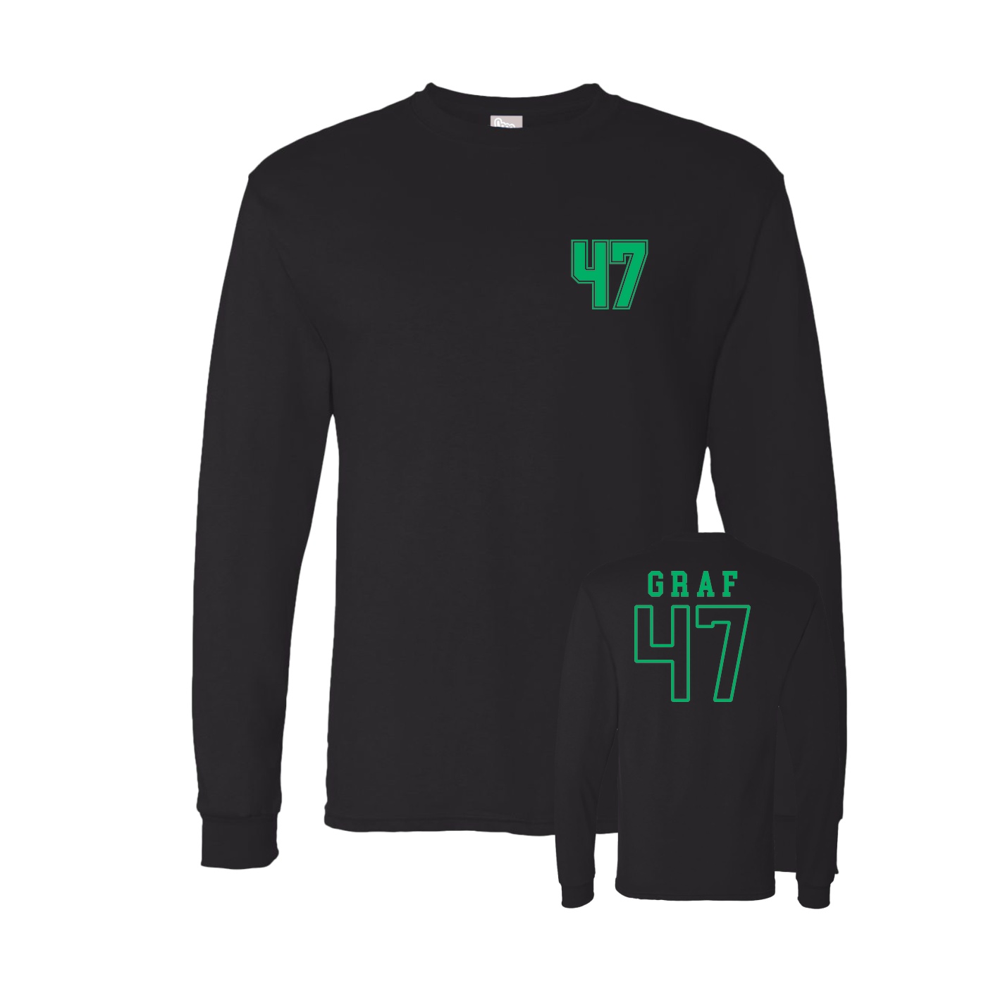 Long Sleeve Tee — Chest Back in Black