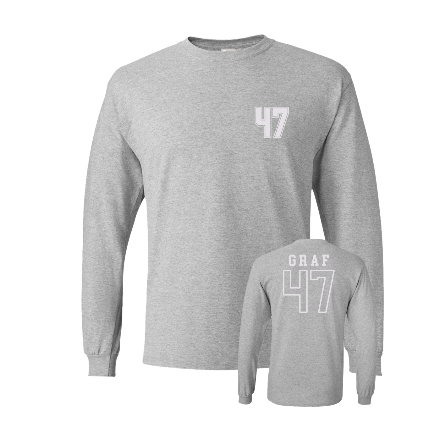 Long Sleeve Tee — Chest Back in Grey