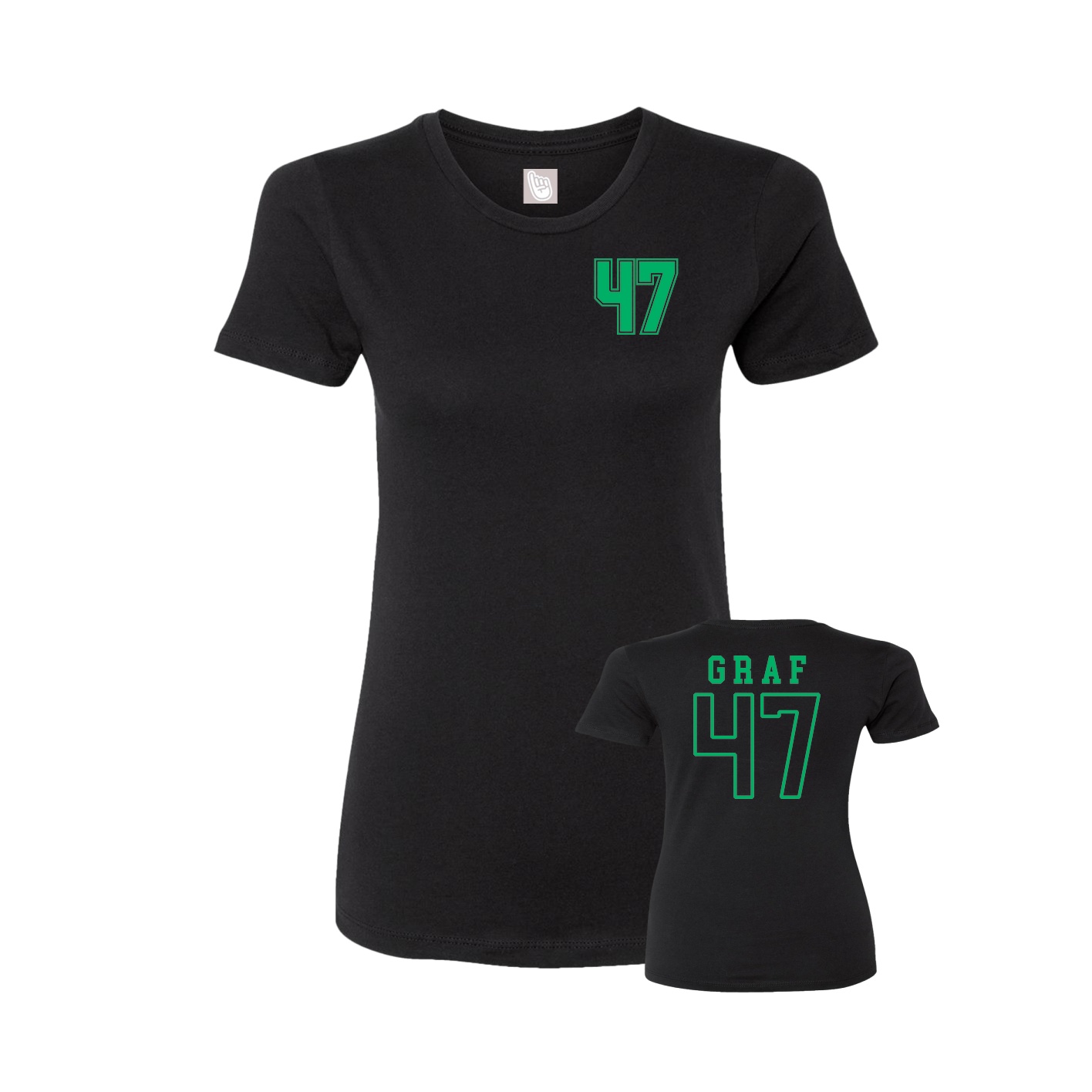 Fitted Women's Tee — Chest Back in Black